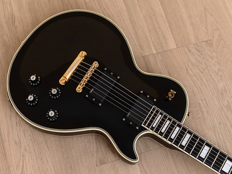 Edwards by ESP E-LP-92CD Custom Black Beauty Electric Guitar w/ EMG 81,  Ebony Board & Huge Neck, Japan