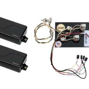 Fishman Fluence Modern Humbucker Pickup Set, Black + Prewired Les