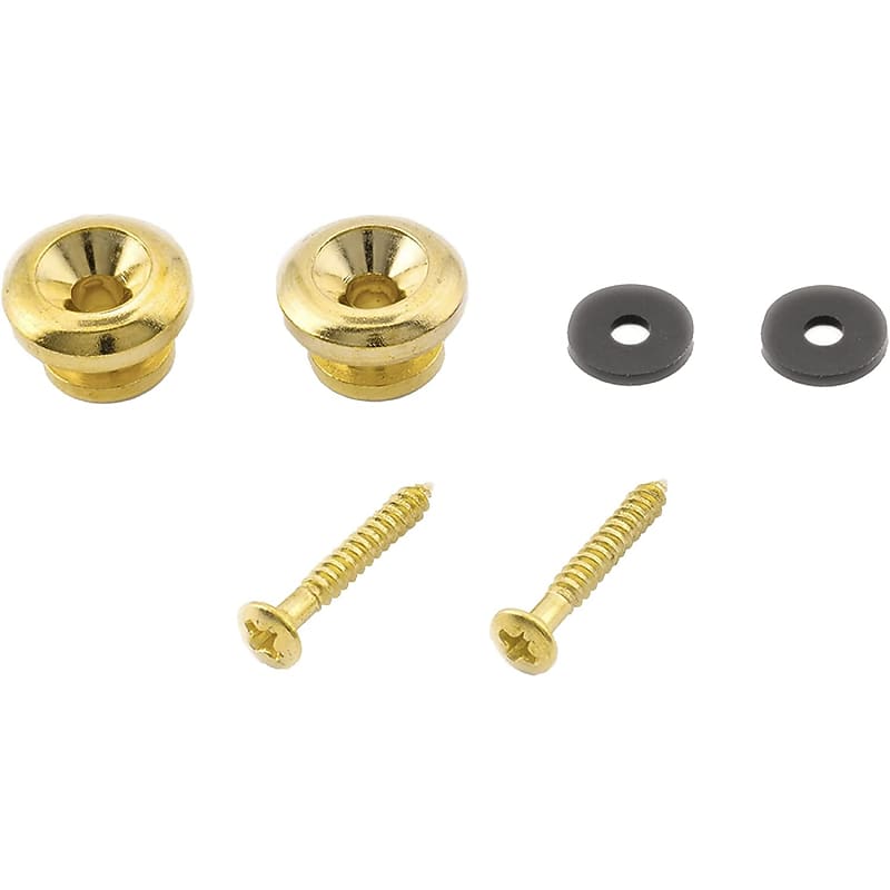 Gold Oversized End Pin Acoustic Electric Guitar Strap Buttons Screws Pads image 1