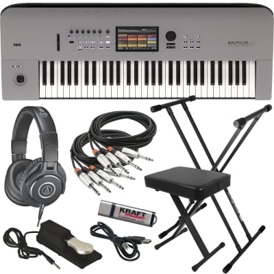 Korg Nautilus AT 61-Key Music Workstation - Gray KEY ESSENTIALS BUNDLE