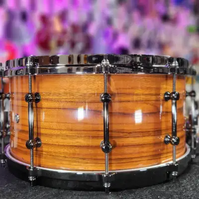 Tama S.L.P. G-Maple Snare Drum - 7 x 14in. - Gloss Tangerine Zebrawood Auth Dealer Free Shipping! image 3