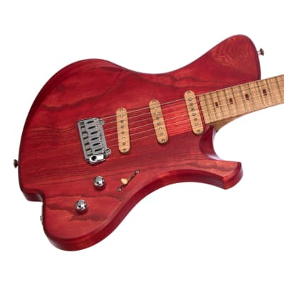 o3 Guitars Xenon - Intense Red Satin - Hand Made by Alejandro Ramirez - Custom Boutique Electric Guitar image 3