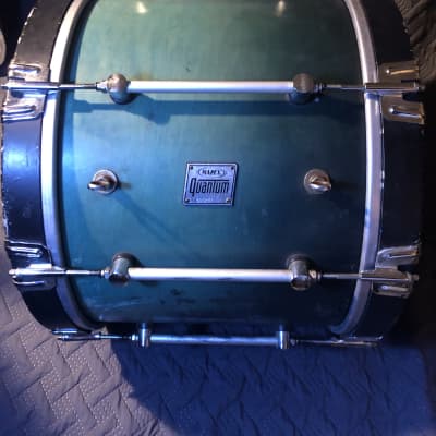 18" Mapex Marching Bass Drum Teal Fade (w/Randall May Carrier) image 2