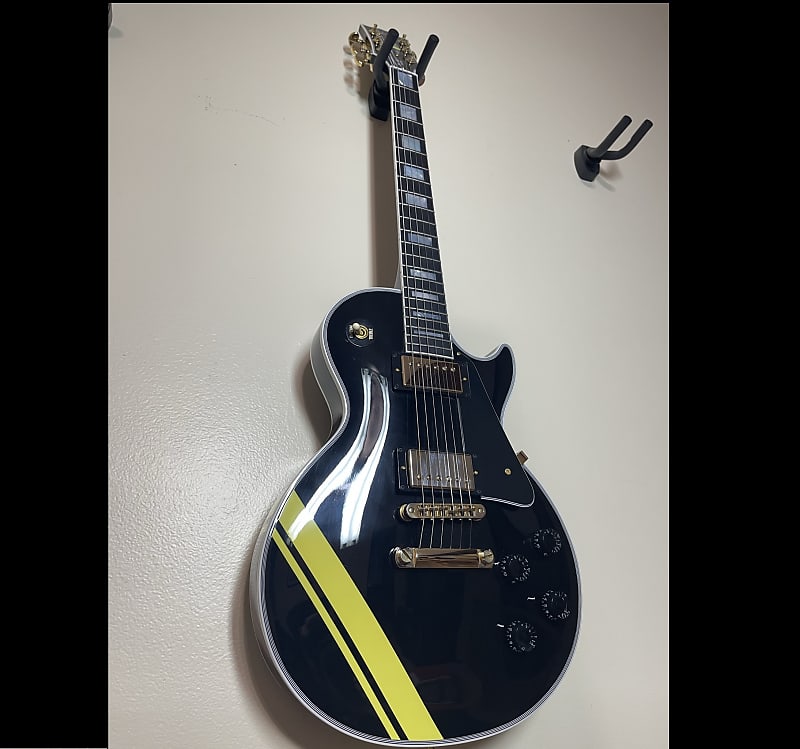 Gibson Les Paul Custom 2021 - Black Ebony w/ Yellow Race