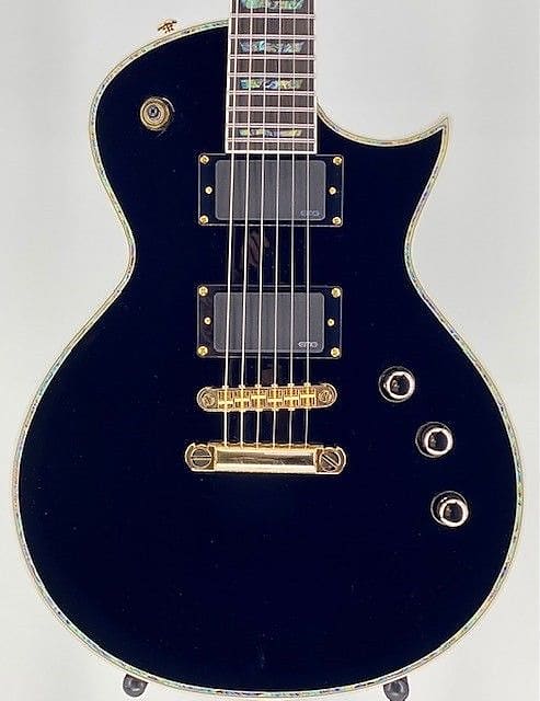 Esp Ltd EC1000-BLK Gloss Black Electric Guitar Set Neck W/EMG Pickups Ser# W21060055 image 1