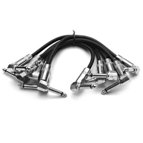 Seismic Audio SAGPC6-6 Pro Right-Angle to Right-Angle 1/4" TS Patch Cables - 6" (6-Pack)