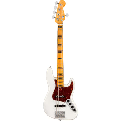 Fender American Ultra Jazz Bass V MN Arctic Pearl - 5-String Electric Bass for sale