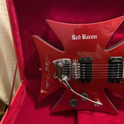 Hallmark Red Baron  electric guitar Candy apple red and silver image 3