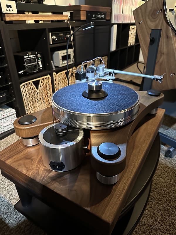 Custom made turntable isolation platform made with Solid walnut wood  			