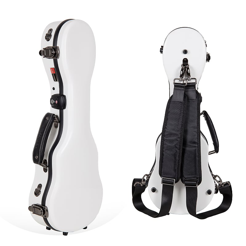 Crossrock Deluxe Fiberglass Case for Soprano Ukulele with TSA Reverb