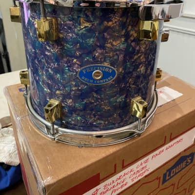 Precision Drum Company 10x9 Tom Tom 2000s - Blue and purple marine pearl with Rackete X soft case image 8