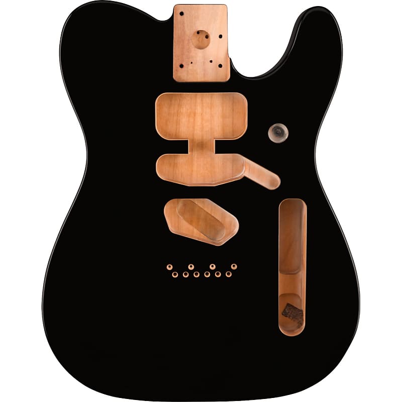 Genuine Fender Deluxe Series Telecaster SSH Alder Body Modern Bridge Mount, Black image 1