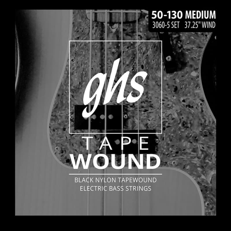 D&Addario ETB92-5 Nylon Tapewound 5-String Bass Strings, Medium (50-135)