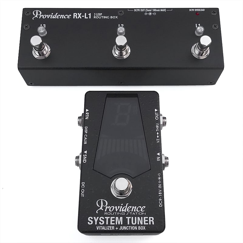 Providence STV-1JB System Tuner with Vitalizer Buffer & RX-L1 3 Loop  Routing Box True Bypass Looper Switch