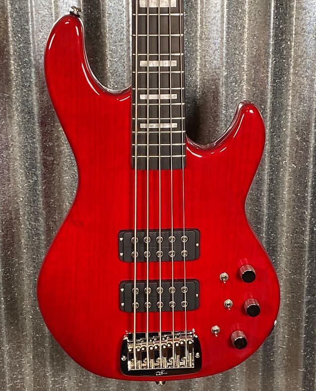 G&L USA Custom L2500 Clear Red 5 String Bass & Case L2500 Reverb