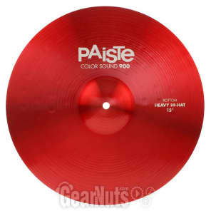 Paiste 15 inch Color Sound 900 Red Heavy Hi-hats Cymbal image 2