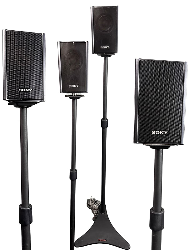 Sony SS-SRP23S Surround Sound Set of 4 Speakers, With Atlantic Stands (Used)  			