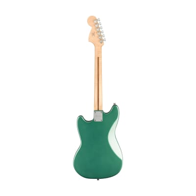 Squier FSR Bullet Competition HH Mustang Guitar w/ Olympic White Stripes, Laurel FB, Sherwood Green image 2