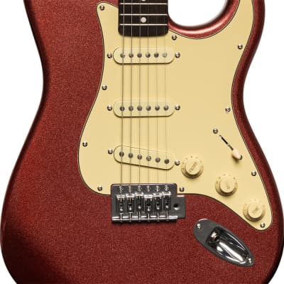 Stagg Solid Body S-Type Electric Guitar - Candy Apple Red - SES-30 CAR image 3