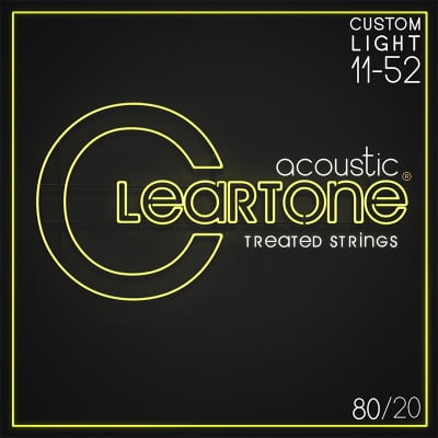 Cleartone 7611 EMP Coated 80/20 Bronze Acoustic Guitar Strings 11-52 Custom Light image 1