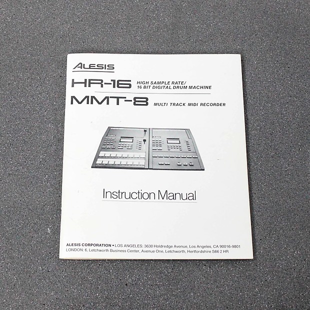 Alesis HR-16 & MMT-8 Instruction Manual image 1