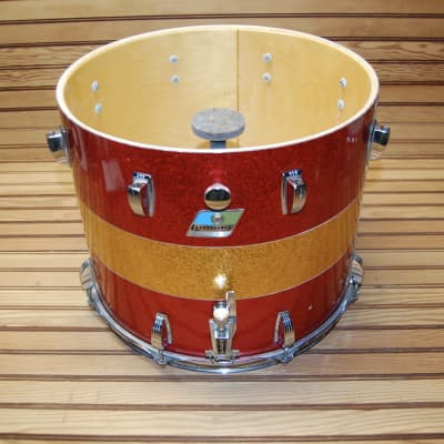 Vintage Ludwig 1970s Maple 15 x 12 Marching Snare Drum - Red/Gold Sparkle image 10