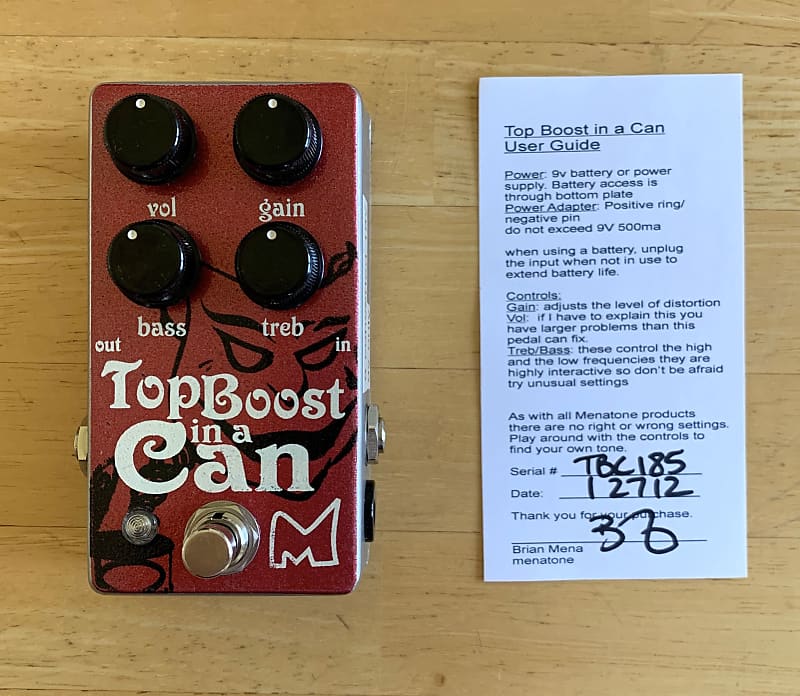 Menatone Top Boost in a Can (Four Knob) | Reverb