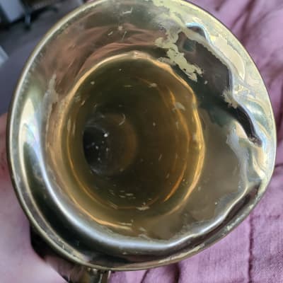 Vintage 1940's WM Frank Cornet Project brass trumpet horn with case image 8