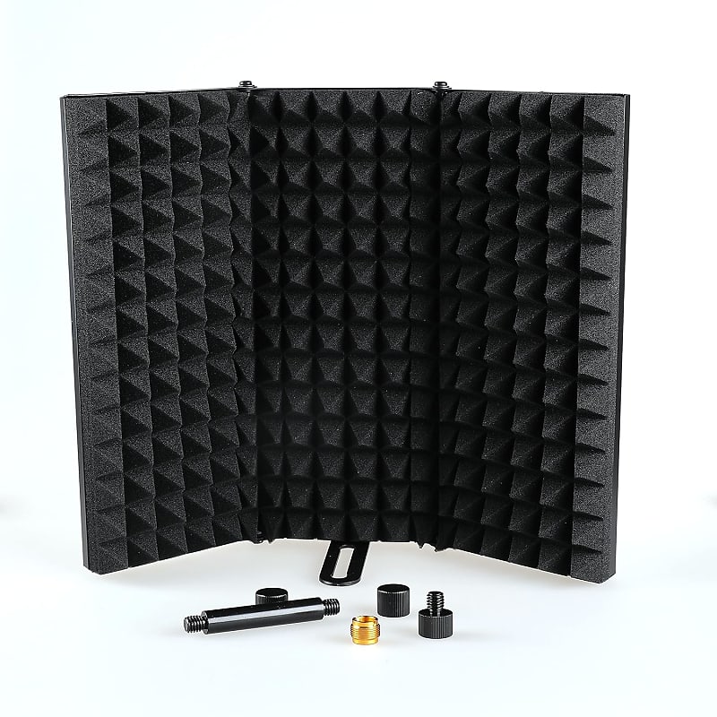 Microphone Isolation Shield, Foldable Mic Shield With Triple | Reverb