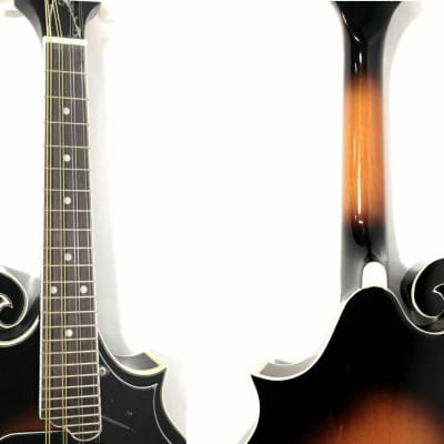 Caraya F-Style Solid Top Mandolin, EQ, Vintage Sunburst +Free Gig Bag MA-008EQVS image 5