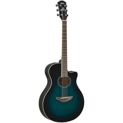 Yamaha APX600 Thin-Line Acoustic-Electric Guitar Cutaway Oriental Blue Burst image 1