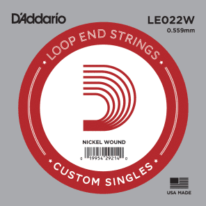 D'Addario LE022W Nickel Wound Loop End Single String .022