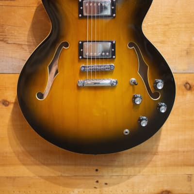Palermo Custom Shop Shelby 2019 Heritage 2 Tone Sunburst  Semi-Hollow Thinline  W/ Gibson 335 Case image 1