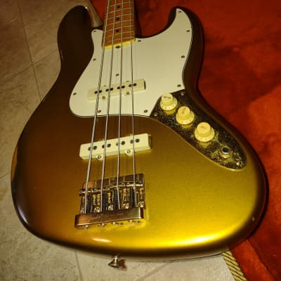 1981 Fender Collector's Series Gold Jazz Bass Player-Worn & Well-Played! With Tweed Case! Sweet Bass image 4