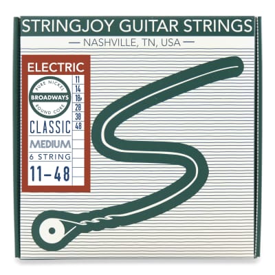 Stringjoy Broadways Pure Nickel Electric Guitar Strings - Classic Medium (.11 - .48)