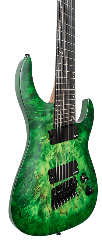 Legator Ninja Overdrive Series 8 String Multiscale Green Buckeye Burl  (Ebony FB)