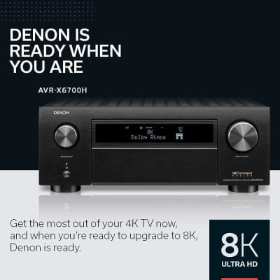 Denon AVR-6700H 8K Ultra HD 11.2 Channel (140 Watt X 11) AV Receiver 2020 Model - 3D Audio & Video with IMAX Enhanced, Built for Gaming, Music Streaming, Alexa + HEOS image 8
