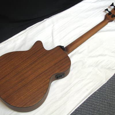 LUNA Tattoo Spruce 30" SCALE 4-string acoustic BASS guitar -Tribal Rosette - B image 4