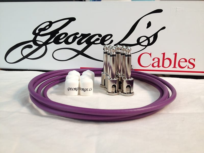 George L's 155 Guitar Pedal Cable Kit .155 Purple / White / Nickel - 6/6/6 image 1