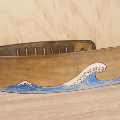 Guitar Strap - Leather in the Great Wave Pattern by Moxie & Oliver image 5