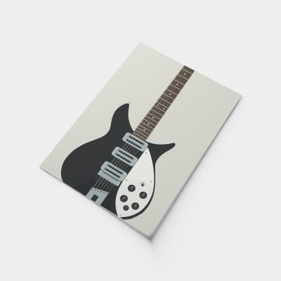 Rickenbacker Guitar Print - Electric Guitar, Guitarist Music Poster, 30x40cm Size image 2
