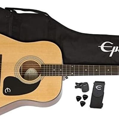 Epiphone FT-100 Acoustic Guitar Player Pack (with Gig Bag), Natural image 9