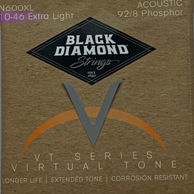 Black Diamond 600 Series Phosphor Bronze Acoustic Guitar Strings - N600XL Acoustic Phos Wound Extra Light .010P.014P.022PB.030PB.038PB.046PB for sale