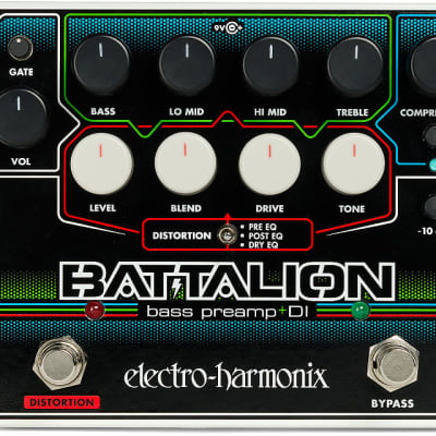 Elecrto Harmonix Battalion Bass Preamp + DI, 9.6DC-200 PSU included for sale