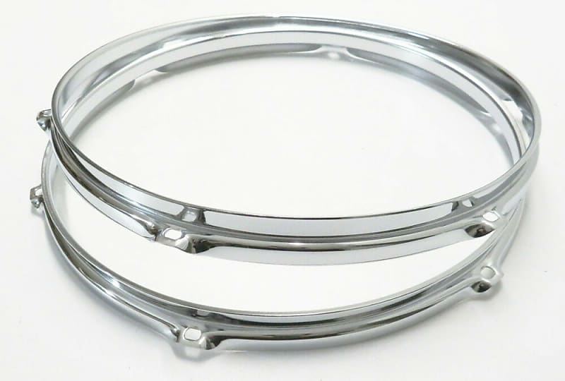 NEW Pair Sonor REPLACEMENT 13" TOM DRUM HOOPS RIMS, 6-HOLE, Triple Flange, Sonor Brand image 1