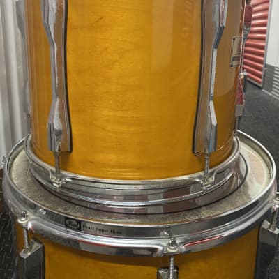 Pearl  MLX all maple Pre Masters thick shells 4 piece drum kit 90s Honey Amber lacquer image 2
