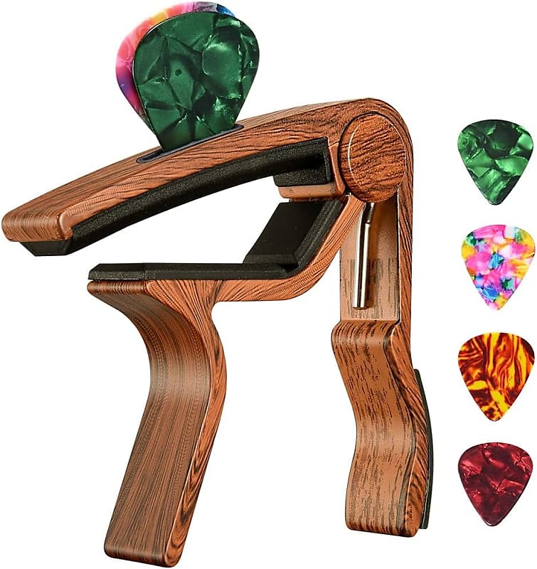 Guitar Capo, with Pick Holder Capo and Pick for Acoustic Electric Guitar,Ukulele image 1