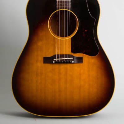 Gibson  J-45 Flat Top Acoustic Guitar (1958), ser. #T2600-26, original brown alligator chipboard case. image 3