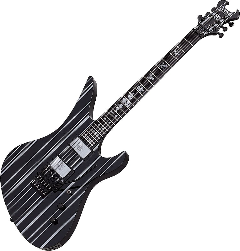 Schecter Synyster Custom, Gloss Black w/Silver Pin Stripes 1740 image 1