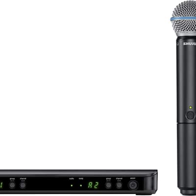 Shure BLX288/B58 Wireless Microphone System for Two Vocalists with BLX88 Dual Channel Receiver and 2X BLX2 Handheld Transmitters with BETA 58A Mic Capsules Optimized for Lead Vocals - H10 Band image 2
